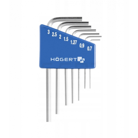 Hogert HT1W800 - Klucze precyzyjne HEX 7szt